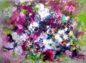 Blüten Acryl, 60x80cm